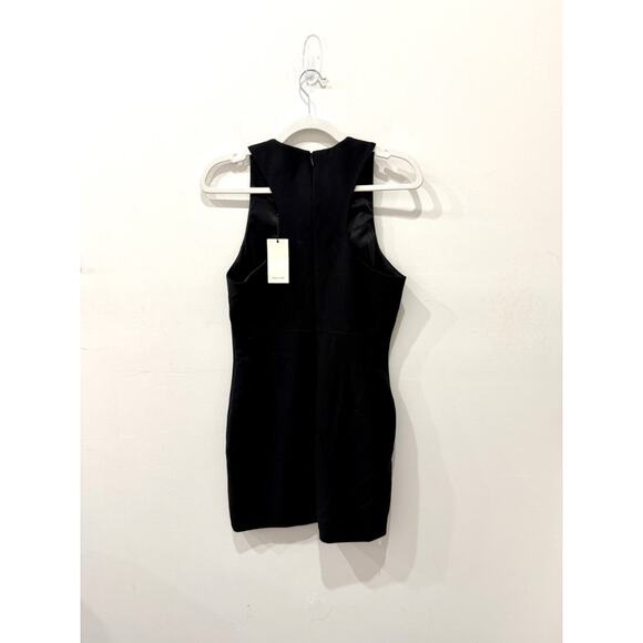 NWT Cinq A Sept Irene Lace Up Tie Cut Out Bodycon Mini Dress Black Womens Size 8 - Picture 3 of 5